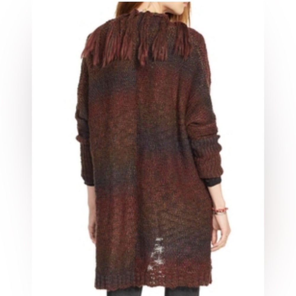 Denim & Supply Ralph Lauren Fringe Cardigan Sweater Small Oversized Boho Western